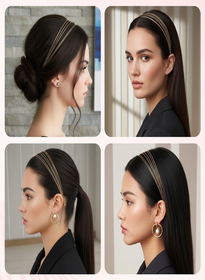 ValueBargain Gold Headband, 2Pcs Gold Silver Multi Layers Double Metal Headbands for Women Elegant & Dressy Headbands, Trendy Layered Design Hair Accessories Perfect for Parties & Daily Wear - Image 5